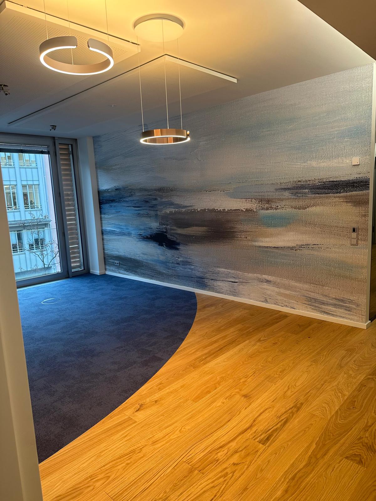 Moderne Küche mit Designboden